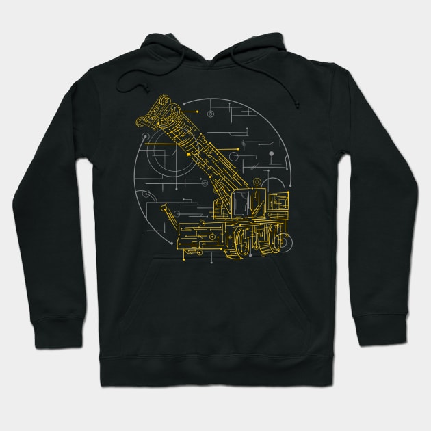 Mobile Cranes Geometric Hoodie by damnoverload